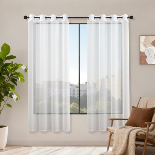Voile gardinen 2er set ösen - gardinen,