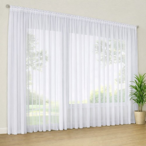 Voile gardine weiß nach maß - weiß,